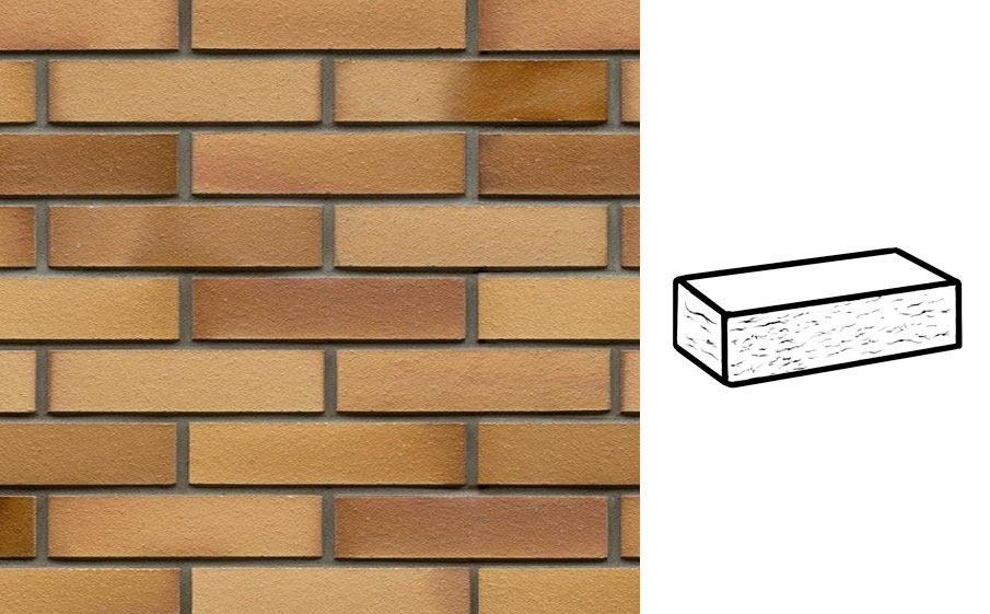 Кирпич клинкерный Muhr 06EG Hellbraun-bunt Edelglanz рустик, 240*115*52 мм
