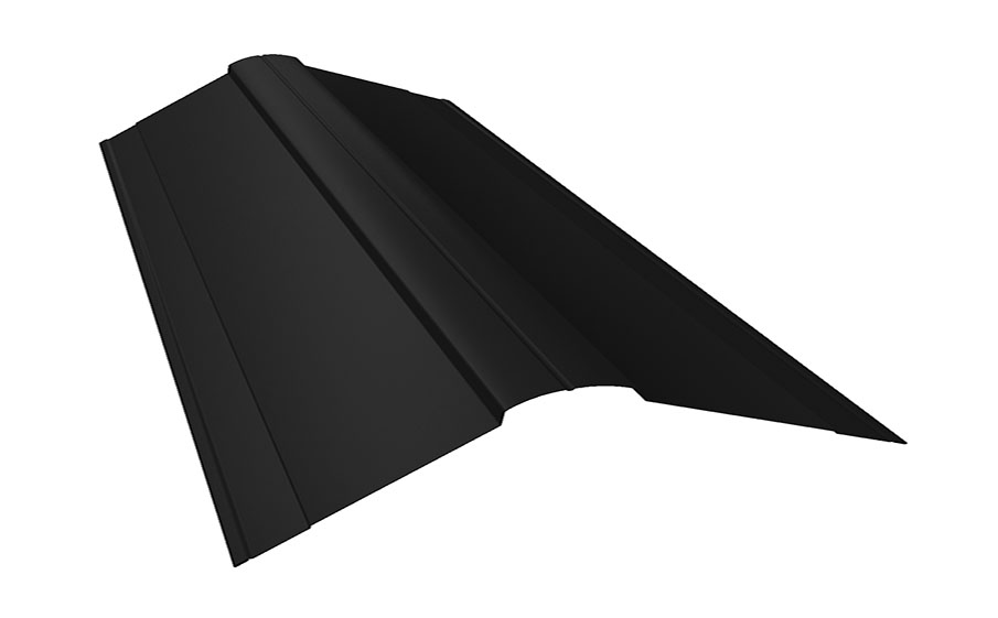 Планка конька фигурного 150*150 мм Grand Line Satin Matt RAL 9005, 2 м