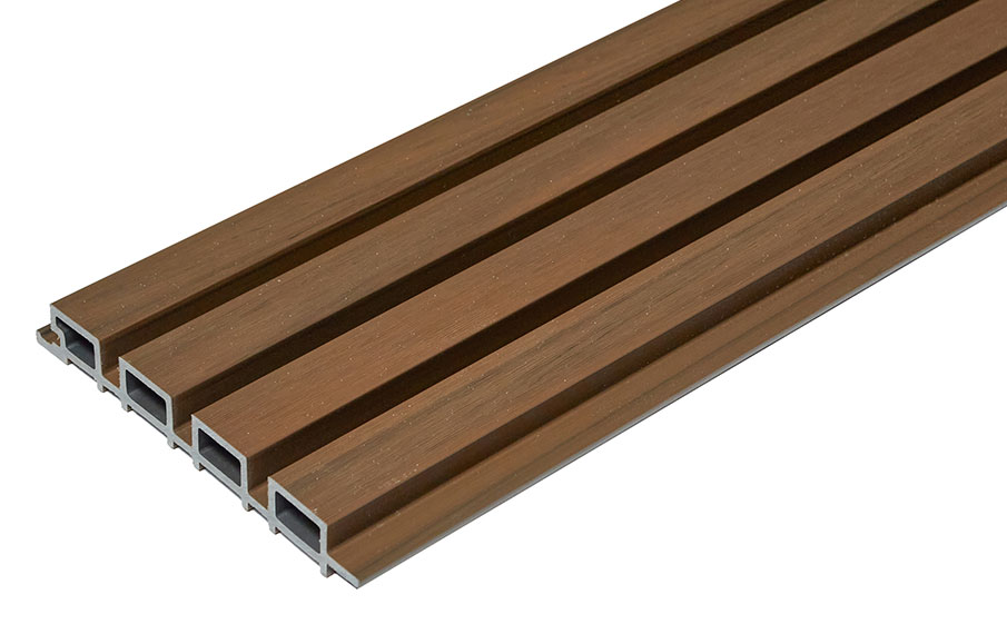 Реечная фасадная панель CM Волл Дуал (CM Wall Dual) Тик (Teak), 4000*219*26 мм