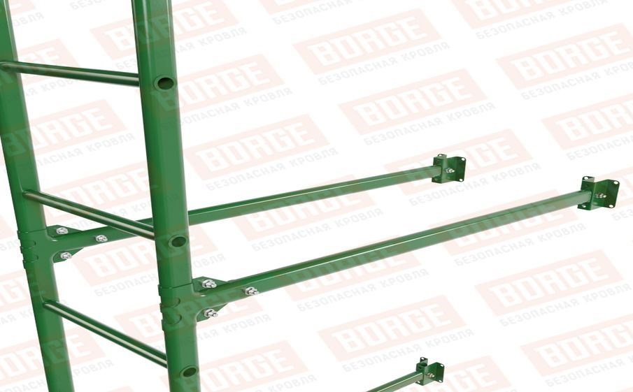 Лестница фасадная Borge (нижняя секция) оцинкованная RAL 6002, 2,7 м
