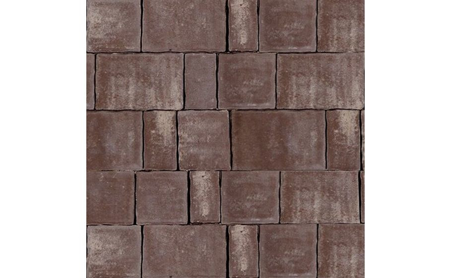 Плитка тротуарная SteinRus Старый город Б.2.Фсм.6, гладкая, ColorMix Браун, толщина 60 мм