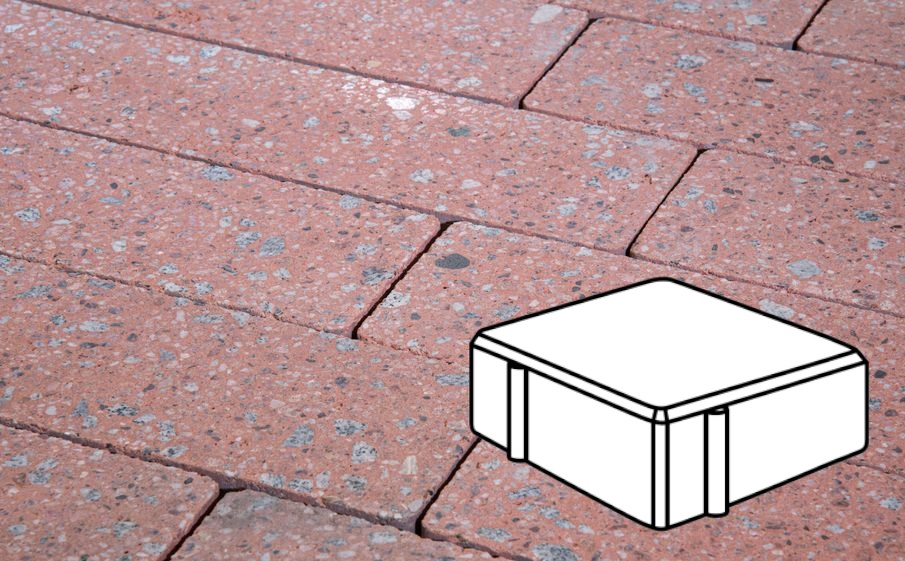 Плитка тротуарная Готика, Granite FINO, Квадрат В.1.К.8, Травертин, 100*100*80 мм