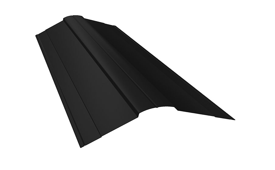 Планка конька фигурного 100*100 мм Grand Line Rooftop Бархат RAL 9005, 3 м