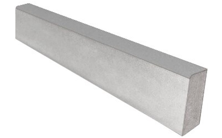 Садовый бордюр SteinRus, БР 100.20.8R, гладкая, серый, 1000*200*80 мм