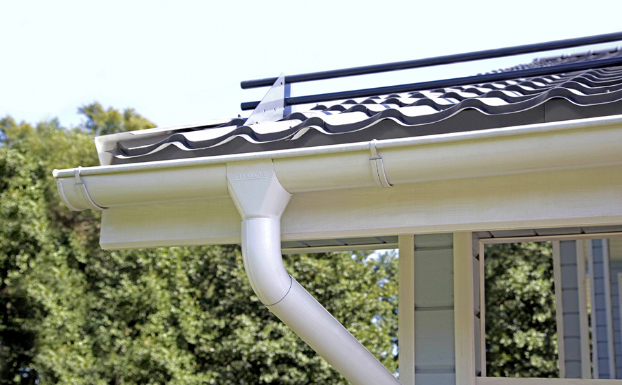 Водосточная система Grand Line Rooftop dRain PU 125/90 мм, RAL 9003