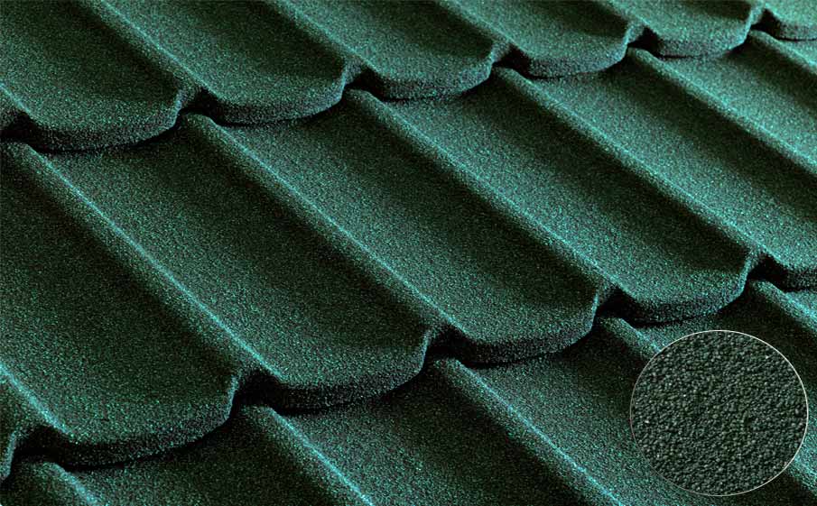 Композитная черепица рядовая Metrotile Mistral Dark green