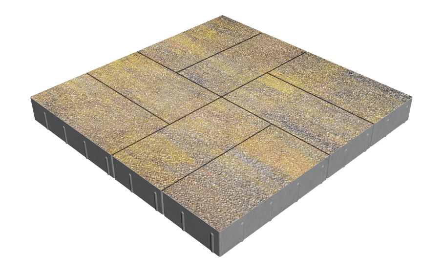 Плитка тротуарная SteinRus Грас Б.4.П.8, Antico, Бромо, 400*200*80 мм