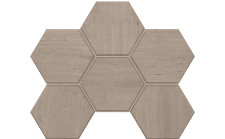 Мозаика Гексагон/Hexagon Estima Классик Вуд/Classic Wood CW01, неполированный 285*250 мм