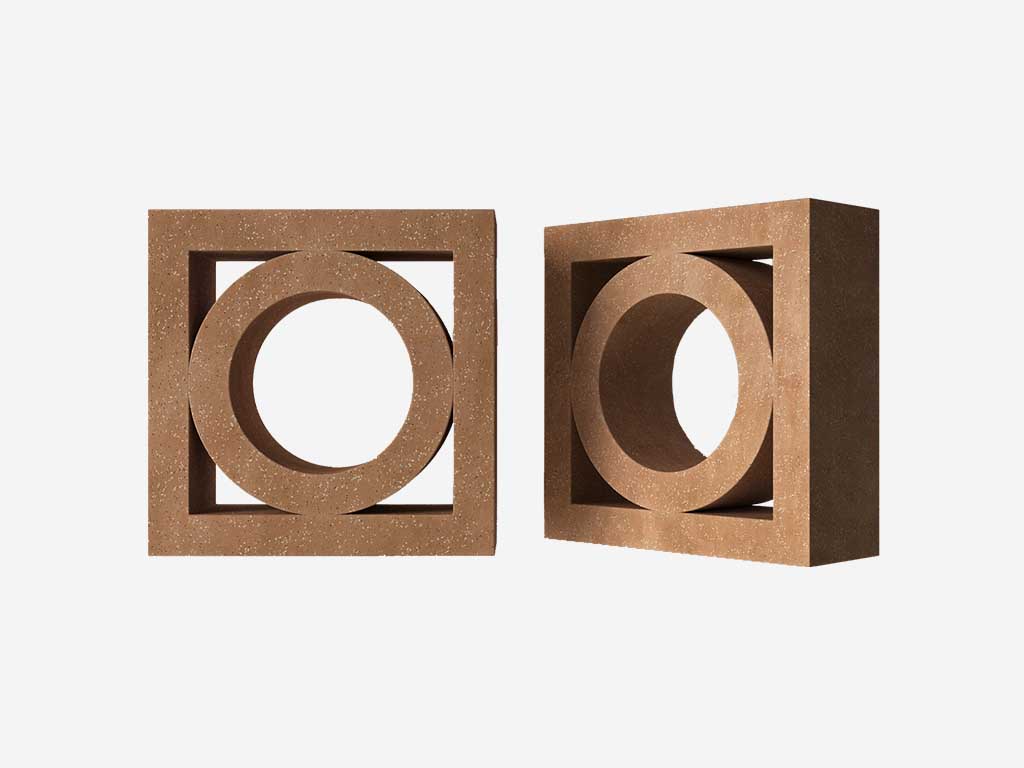 Декоративный бриз-блок Mesterra Кобого / Cobogo 0101, терракотовый, 250*250*90 мм