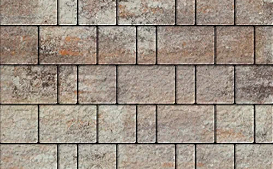 Плитка тротуарная SteinRus Бергамо А.6.Псм.4, Antico, ColorMix Берилл, толщина 40 мм