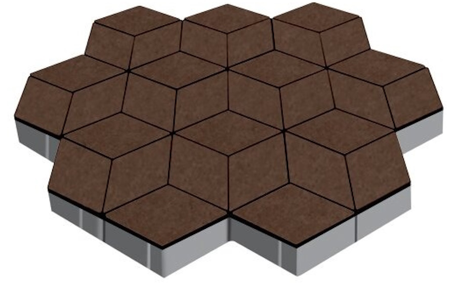 Плитка тротуарная SteinRus Полярная звезда Б.5.Ф.8, гладкая, коричневый, 250*150*60 мм