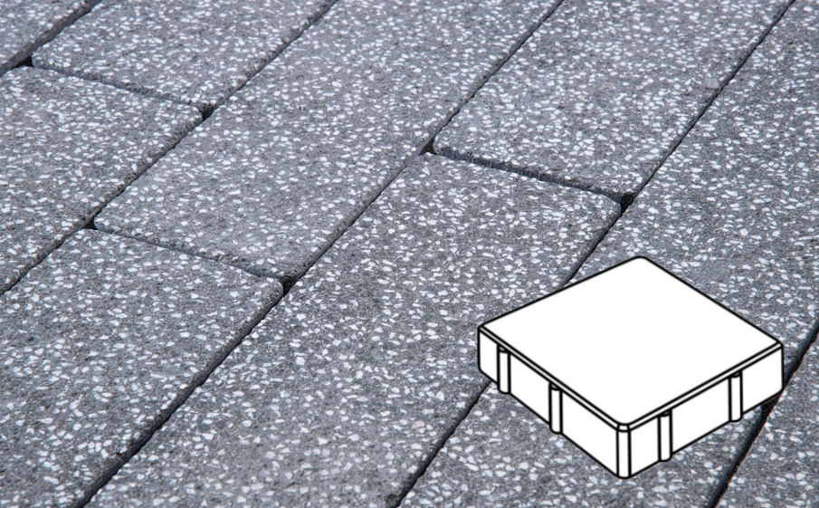 Плитка тротуарная Готика Granite FINERRO, Квадрат В.2.К.8, Суховязский 200*200*80 мм