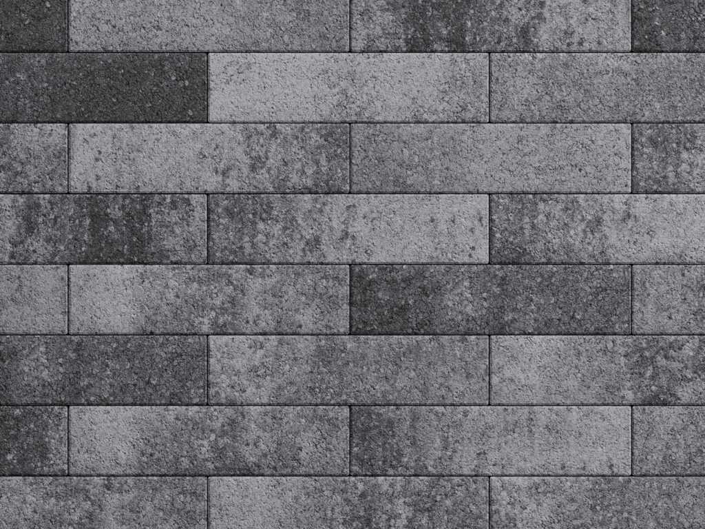 Плитка тротуарная Прямоугольник Б.11.П.10 листопад гранит антрацит, 400*100*100 мм 