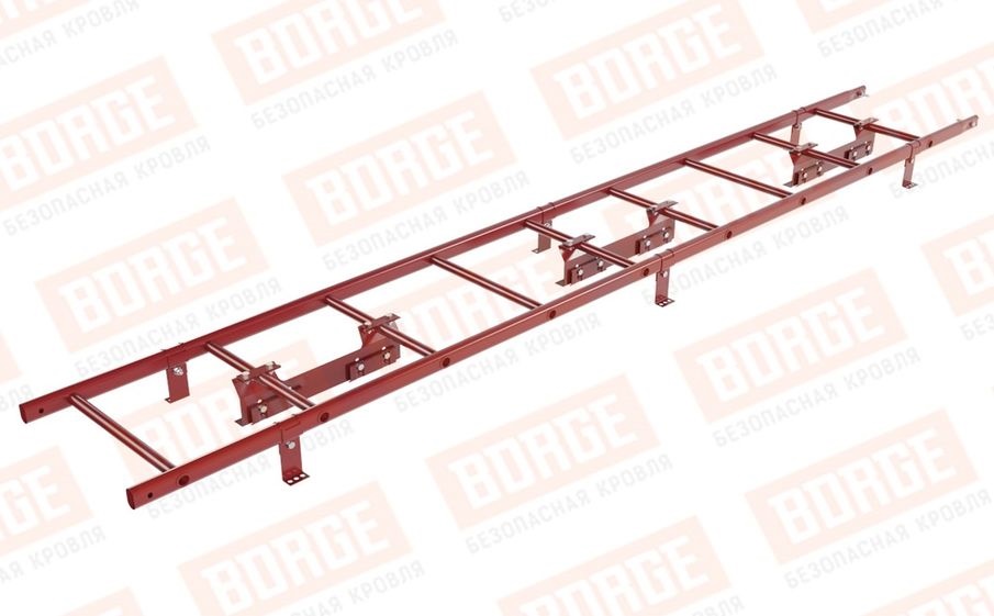 Лестница кровельная Borge для фальцевой кровли оцинкованная RAL 3011, 2,7 м