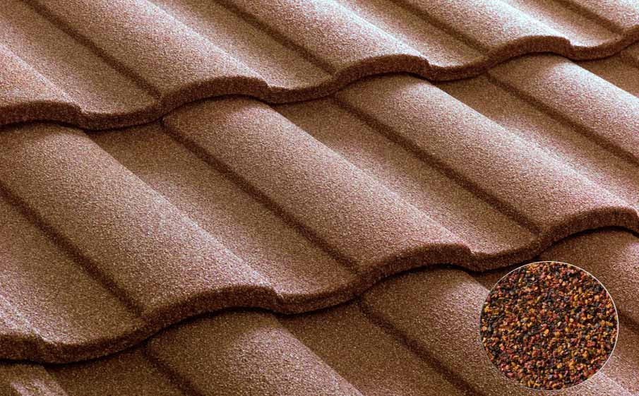 Композитная черепица рядовая Metrotile Roman Burgundy