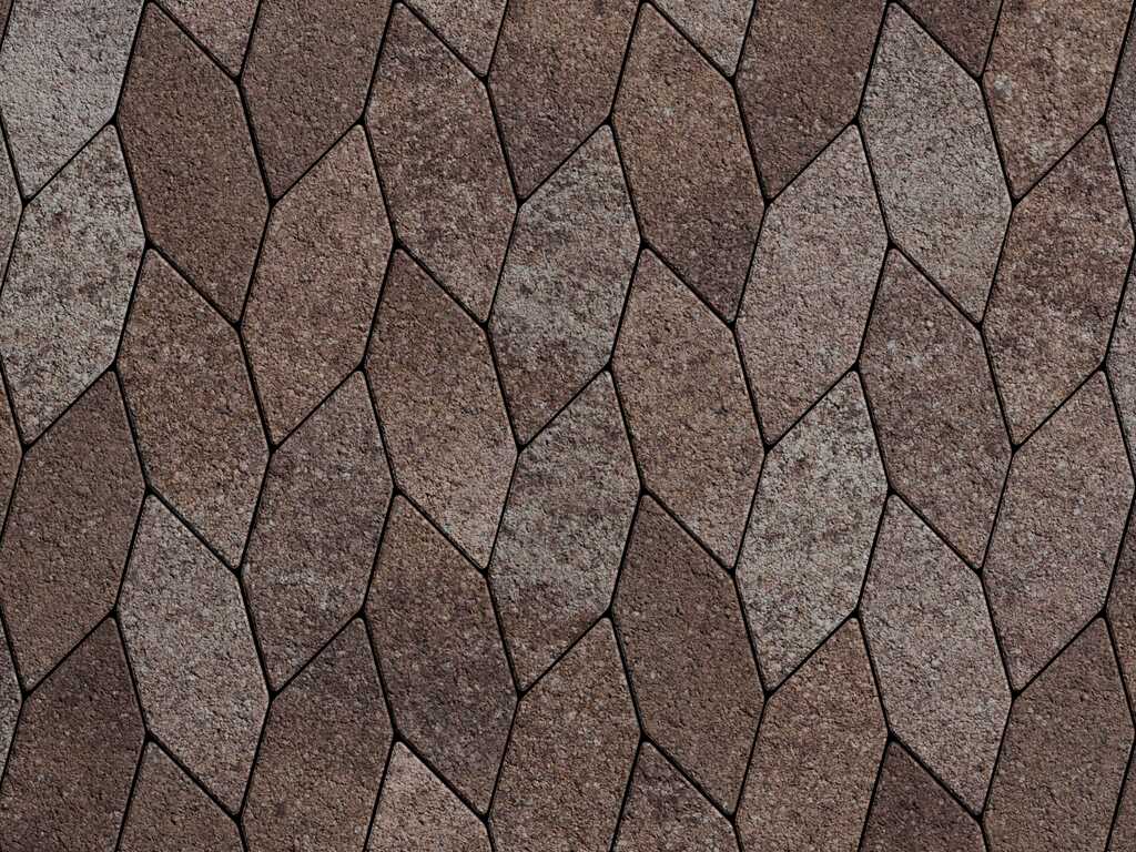 Плитка тротуарная Скошенный шестиугольник Б.1.ШГ.6 листопад гранит хаски, 100*100*100*60 мм