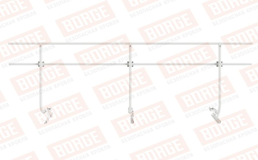 Кровельное ограждение Borge для фальцевой кровли оцинкованное RAL 9003, 300*120 см