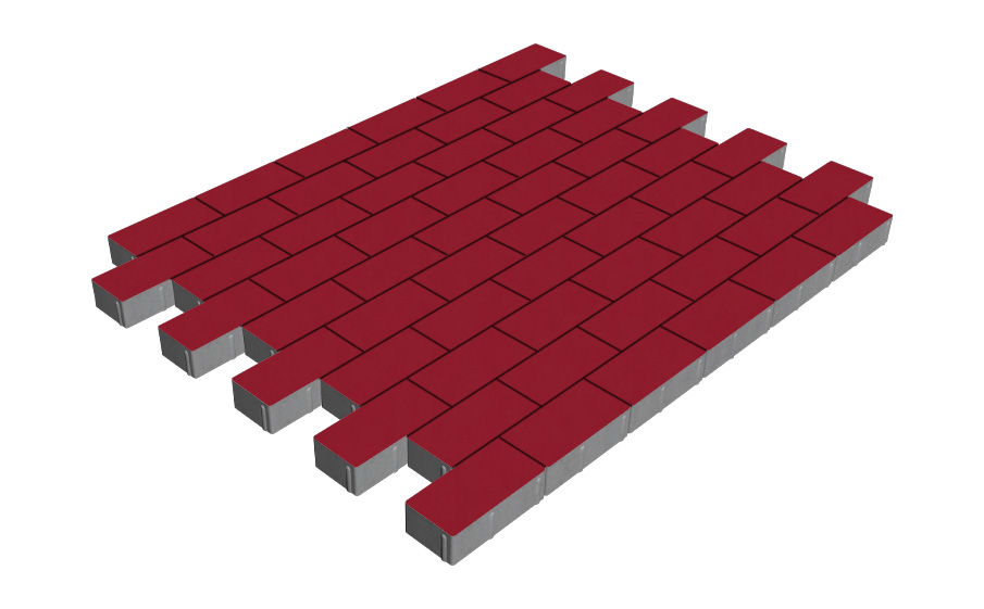 Плитка тротуарная SteinRus Прямоугольник Б.6.П.6 гладкая, винный, 200*100*60 мм