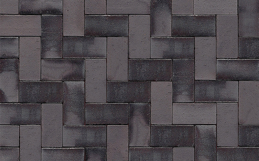 Клинкерная брусчатка Westerwaelder Klinker PK815 Schwarz-bunt Edelglanz, 200*100*52 мм