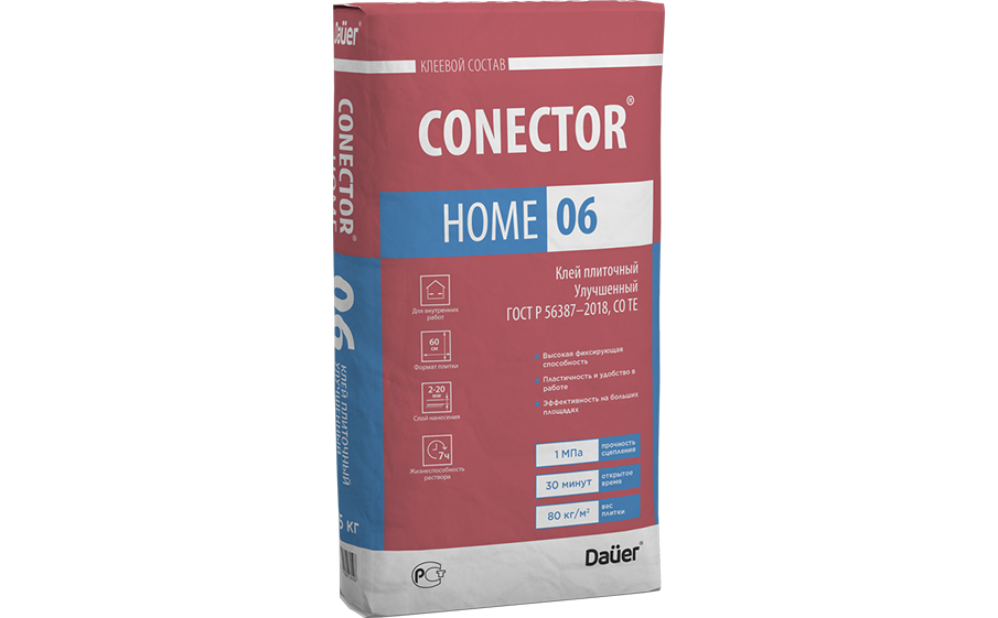 Плиточный клей Dauer Улучшенный, CONECTOR HOME 06, 25 кг