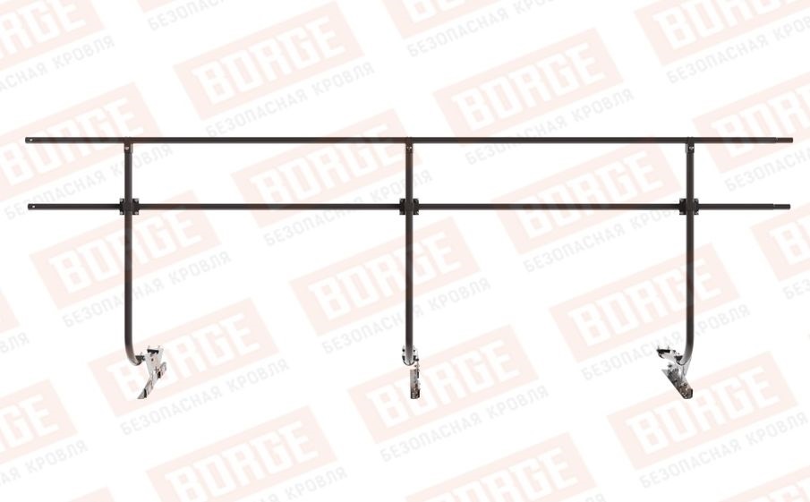 Кровельное ограждение Borge для фальцевой кровли оцинкованное RAL 8019, 300*120 см
