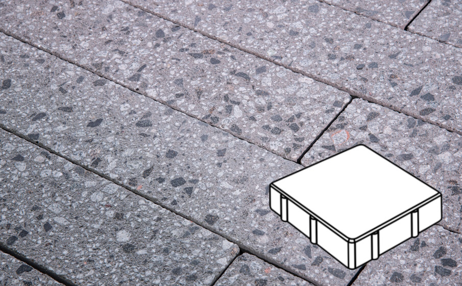 Плитка тротуарная Готика Granite FINERRO, Квадрат В.2.К.8, Галенит 200*200*80 мм