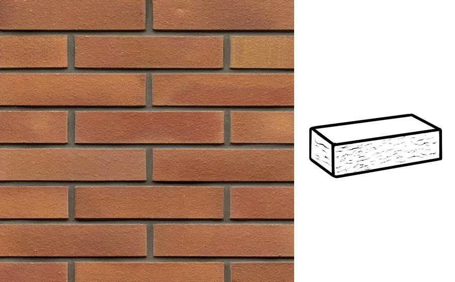 Кирпич клинкерный Muhr 08 Lachsrot готик, 240*115*52 мм