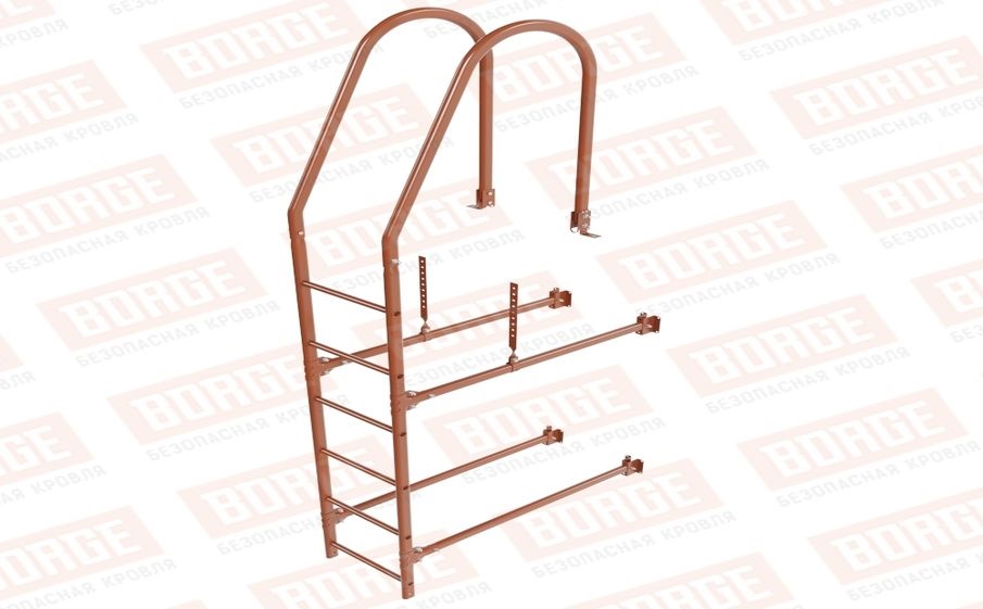 Лестница фасадная Borge (верхняя секция) оцинкованная RAL 8004, 1,8 м