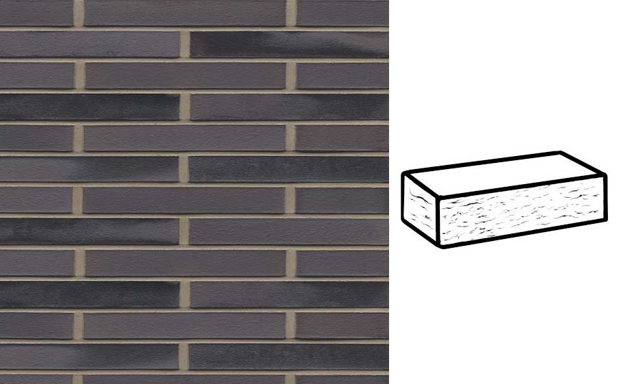 Кирпич клинкерный Muhr 15 Schwarz-bunt Edelglanz рустик, 290*90*40 мм