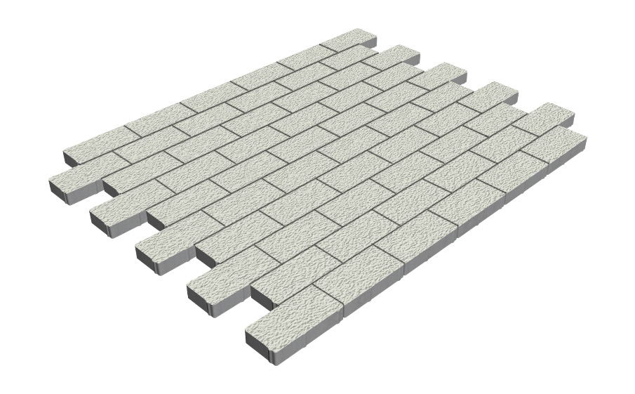 Плитка тротуарная SteinRus Прямоугольник А.6.П.4 Native белый, 200*100*40 мм