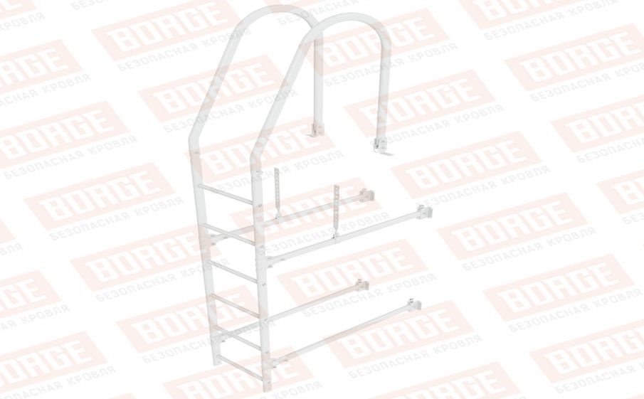 Лестница фасадная Borge (верхняя секция) оцинкованная RAL 9003, 1,8 м