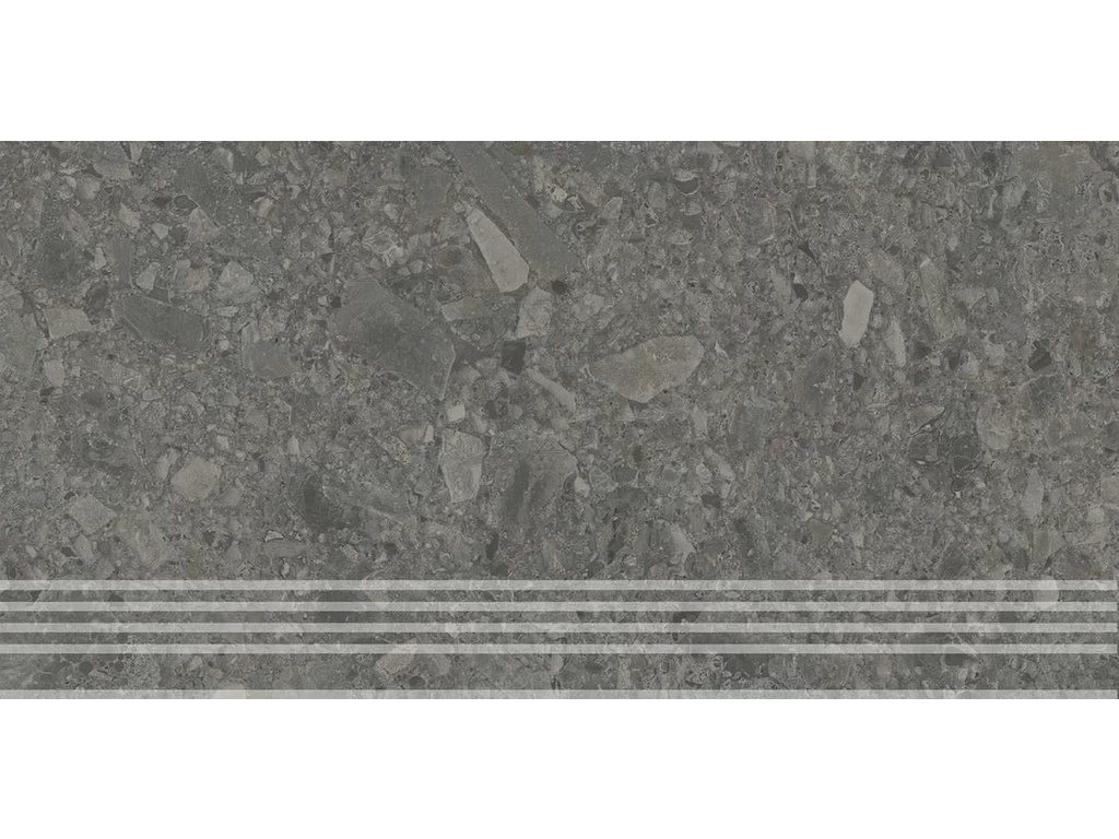 Ступень клееная KERAMA MARAZZI Чеппо Ди Гре антрацит обрезная, 600*300*9 мм