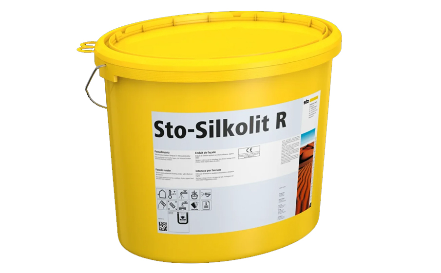 Декоративная фасадная штукатурка Sto-Silkolit K 2,0 weiss короед, белая, 25 кг