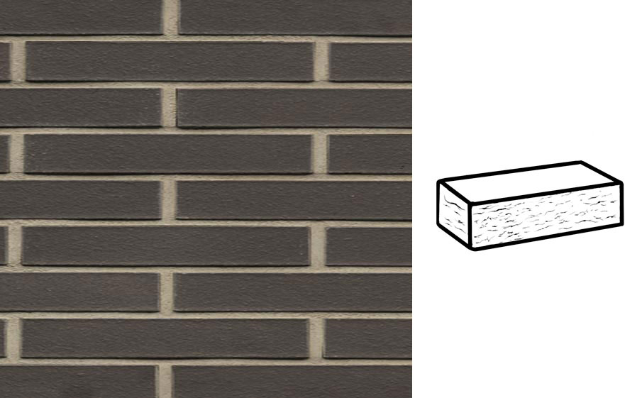 Кирпич клинкерный Muhr 05 Eisenschmelz Schwarzbraun рустик, 290*90*40 мм