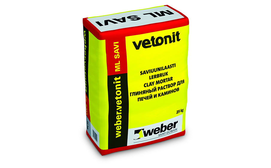 Глиняный раствор weber.vetonit ML Savi для кладки печей и каминов 25 кг