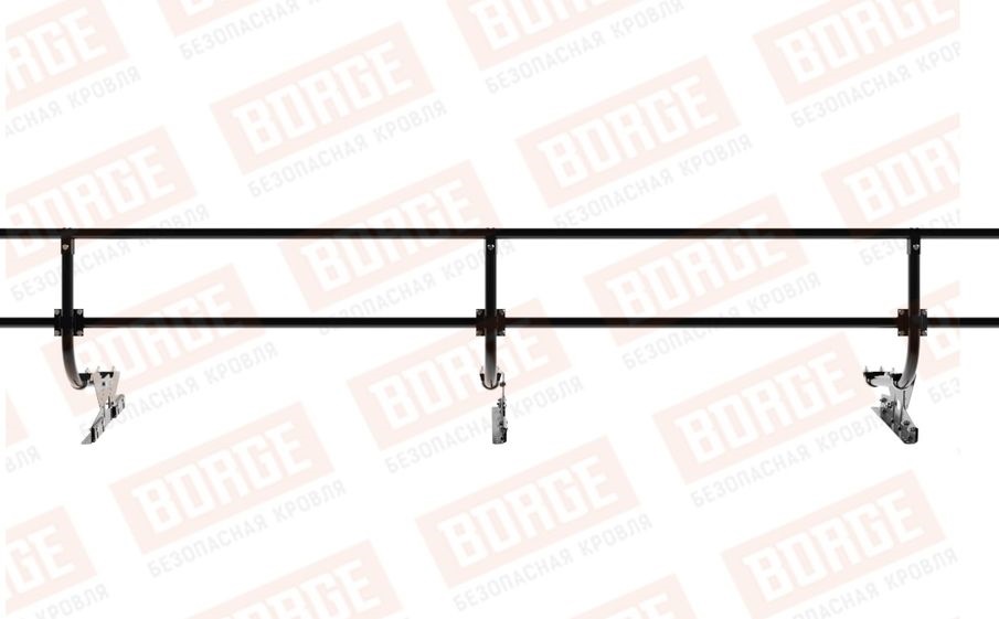 Кровельное ограждение Borge для фальцевой кровли оцинкованное RAL 9005, 300*60 см
