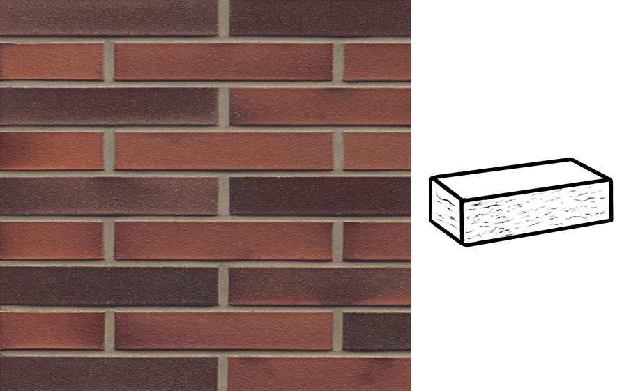 Кирпич клинкерный Muhr 03 EG Rot Edelglanz рустик, 290*90*52 мм