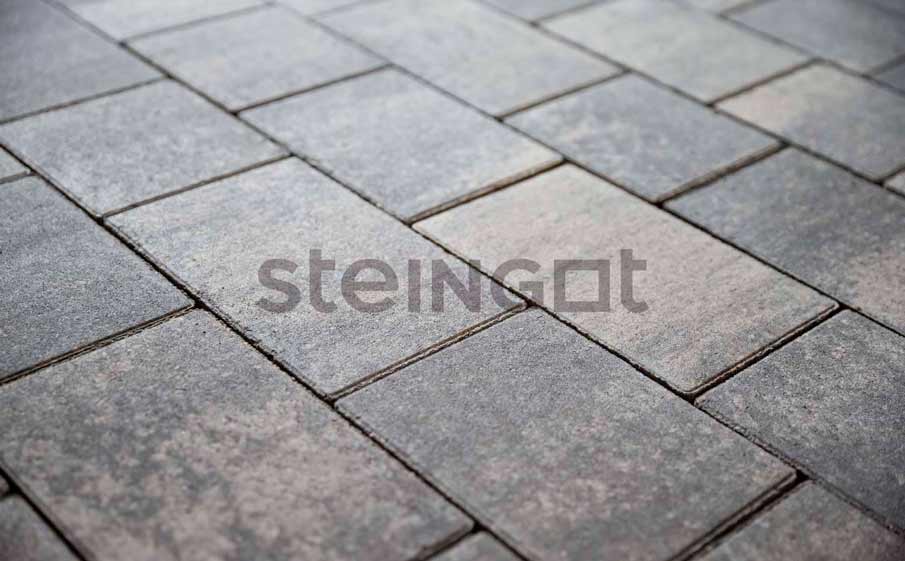 Плитка тротуарная Steingot Color Mix, Новый город, Штайн Сильвер, толщина 80 мм
