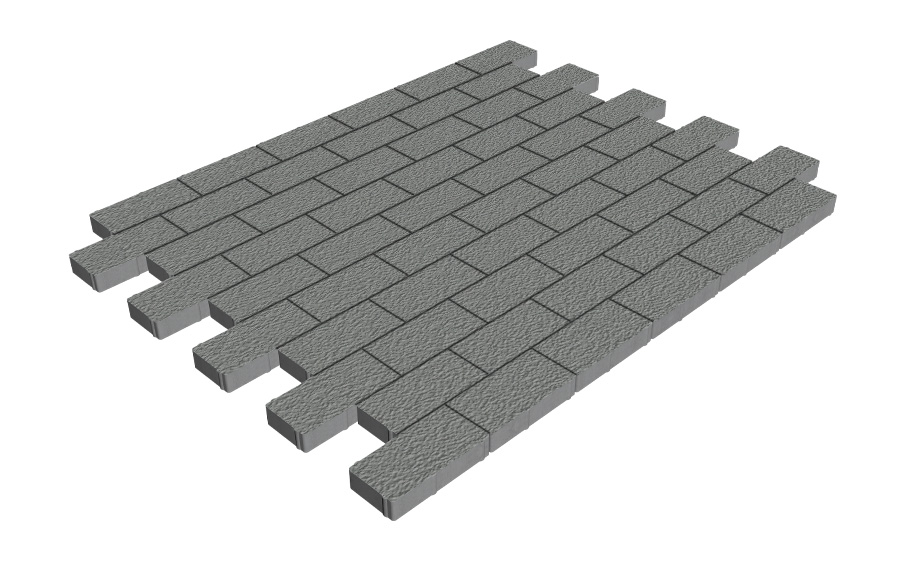 Плитка тротуарная SteinRus Прямоугольник А.6.П.4 Native, серый, 200*100*40 мм