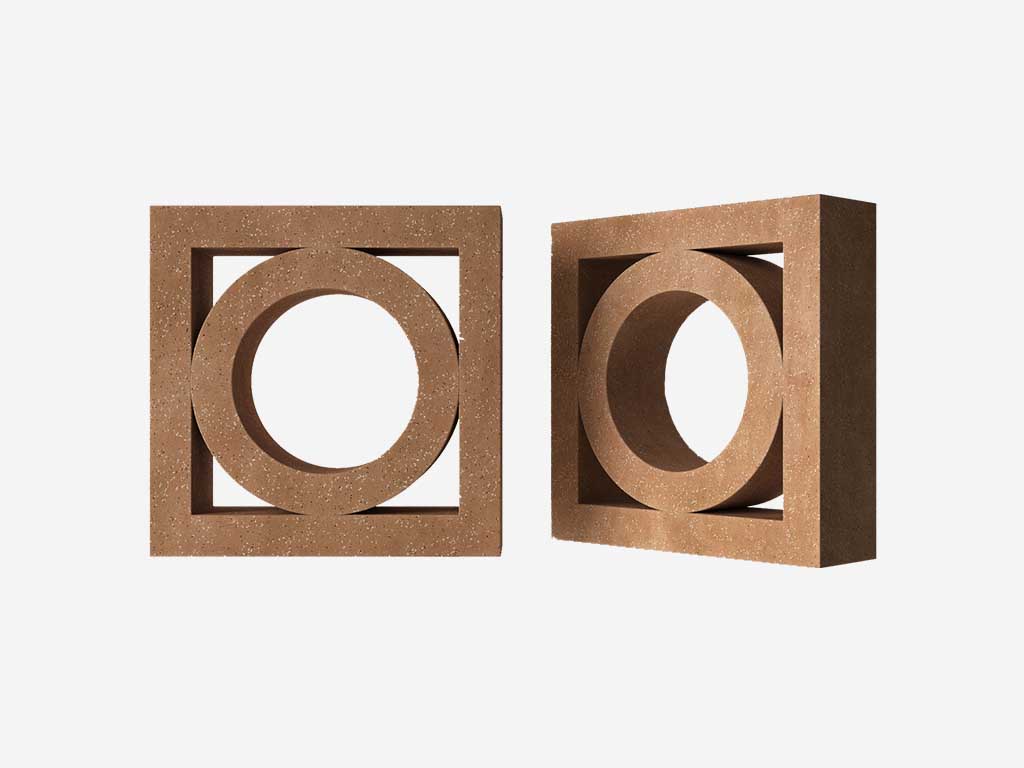Декоративный бриз-блок Mesterra Кобого / Cobogo 0101, терракотовый, 250*250 мм