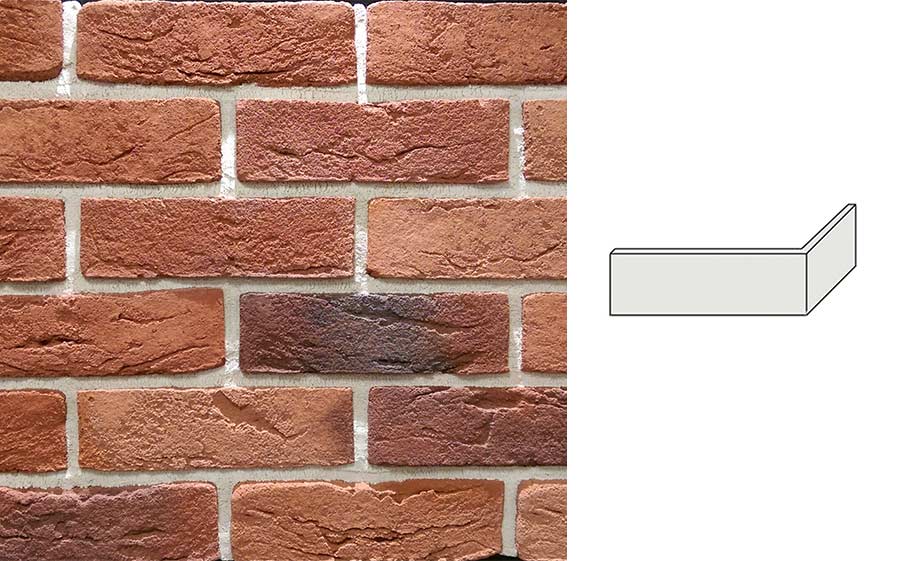 Угловой декоративный кирпич Redstone Dover brick DB-66/U 227*100*71 мм