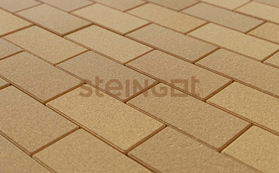 Плитка тротуарная Steingot Моноцвет, Прямоугольник, фаска 1,5*1,5, желтый, 200*100*60 мм