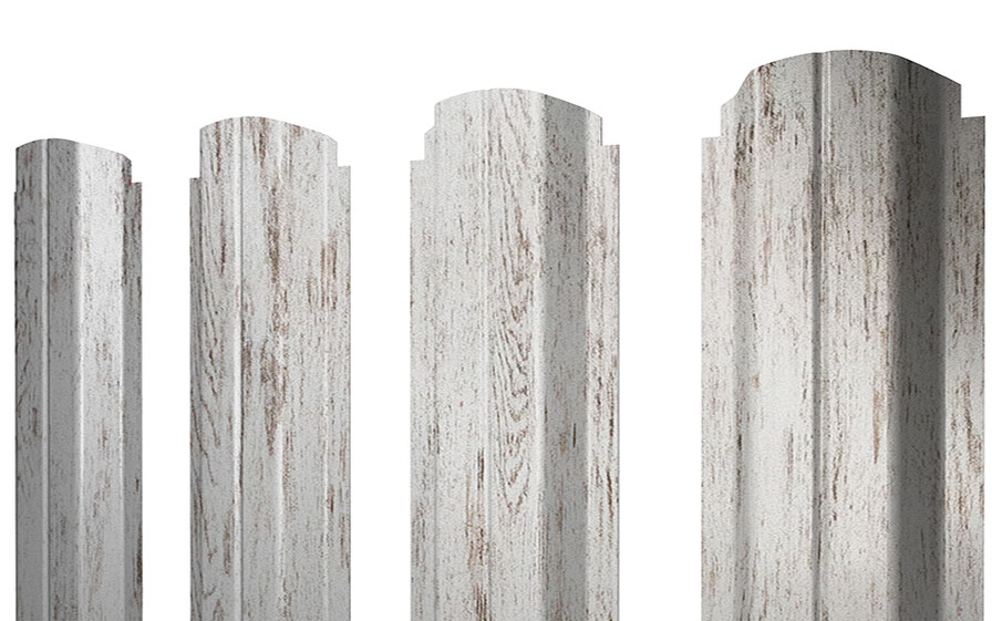 Штакетник П-образный А фигурный 0,45 Print Elite Snow Wood TwinColor