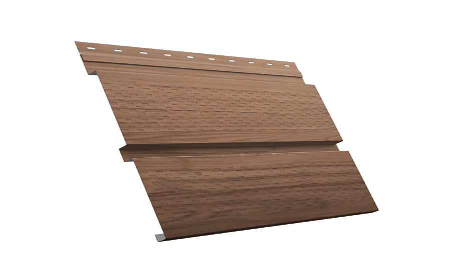 Софит металлический Grand Line Квадро брус с полной перфорацией, сталь 0,45 мм Print Elite, Honey Wood