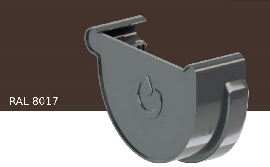 Заглушка желоба правая KROP PVC для системы D 75/63 мм, RAL 8017
