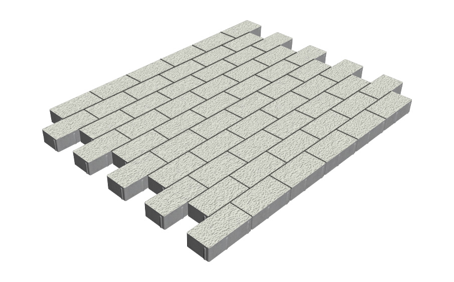 Плитка тротуарная SteinRus Прямоугольник Б.6.П.6 Native белый, 200*100*60 мм