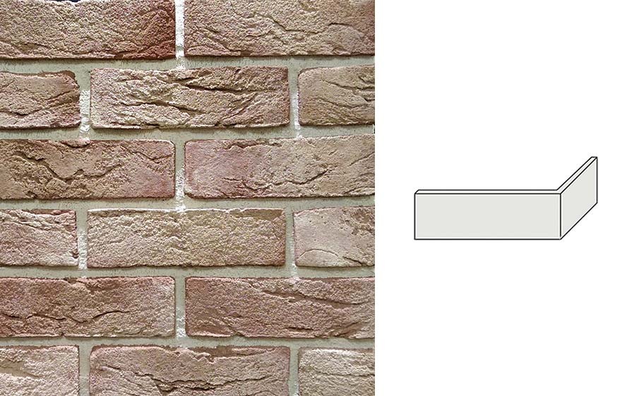 Угловой декоративный кирпич Redstone Dover frost DF-65/U 227*100*71 мм