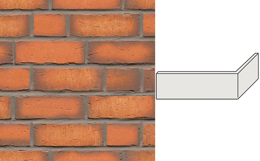 Клинкерная плитка угловая ручной формовки Feldhaus Klinker NF 14 W758 vascu terracotta 240*71*115*14 мм