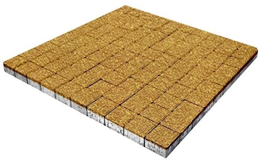 Плитка тротуарная SteinRus Квадрат малый Б.2.К.6, Native, желтый, 100*100*60 мм