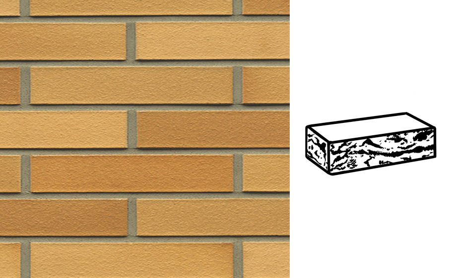 Кирпич клинкерный Muhr 01 EG Niederlausitzer Gelb Edelglanz готик, 290*90*52 мм